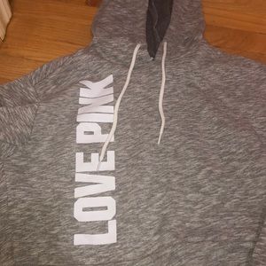 PINK Grey Sweatshirt with Hood